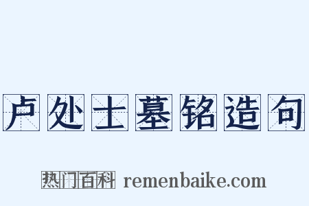 卢处士墓铭造句是什么意思的图片